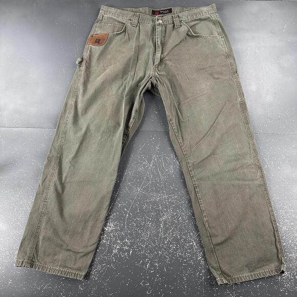 Other - Wrangler Riggs Pants Mens 36x30 Olive Green Heavy Ripstop Canvas Workwear EUC